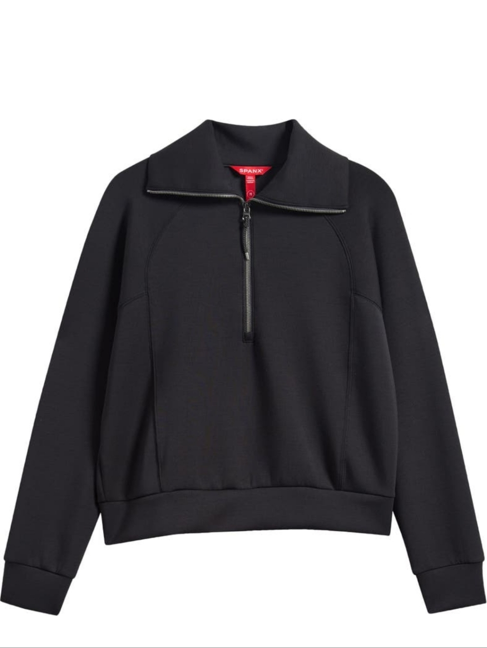 SPANX Black Zip-Front Pullover m